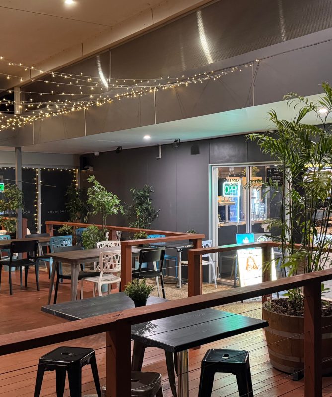 outdoor dining space